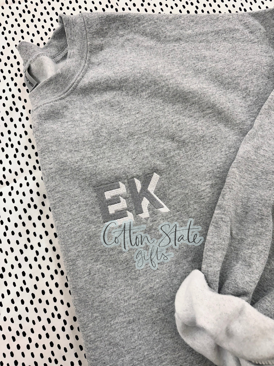 Gray Block Shadow Monogrammed Sweatshirt